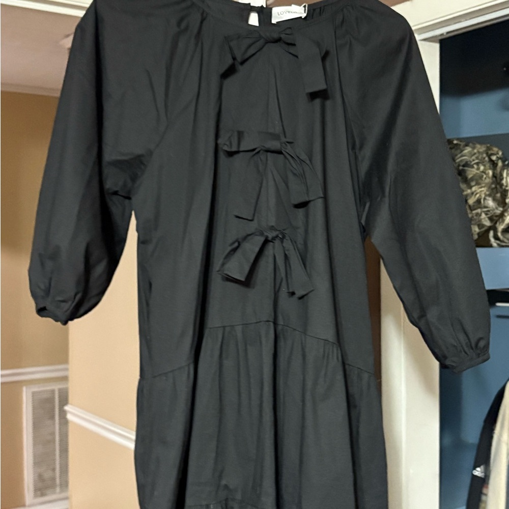 Zunie Black Formal Dress with Bow Accents